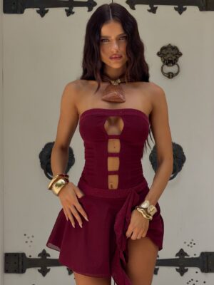 MINI DRESS BURGUNDY