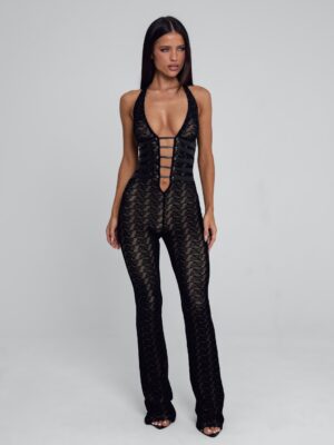 JUMPSUIT BLACK BURNOUT